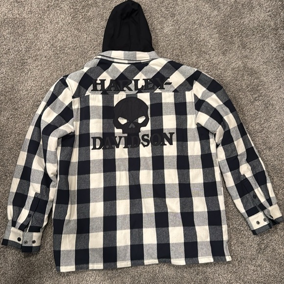 Harley Davidson Plaid Hoodie Jacket - Picture 2 of 4
